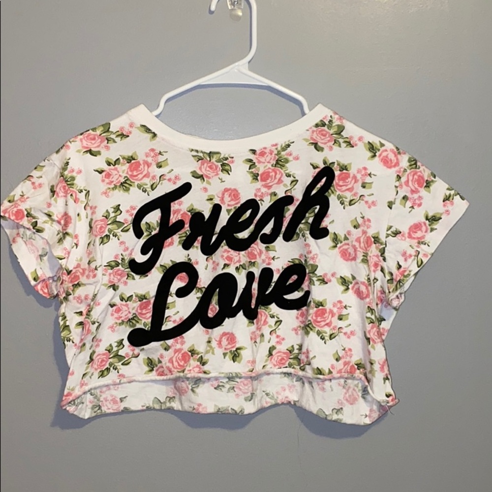 A cropped tee shirt